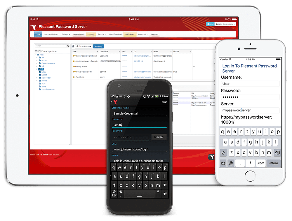 Clients mobiles - Pleasant Password Server