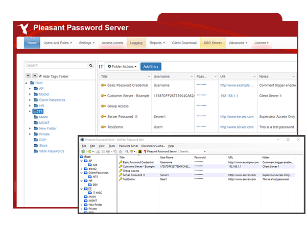 Pleasant Password Server est disponible pour un accès web, desktop et mobile.